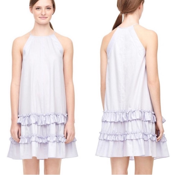 Rebecca Taylor purple ruffle trapeze shift dress - Picture 1 of 6